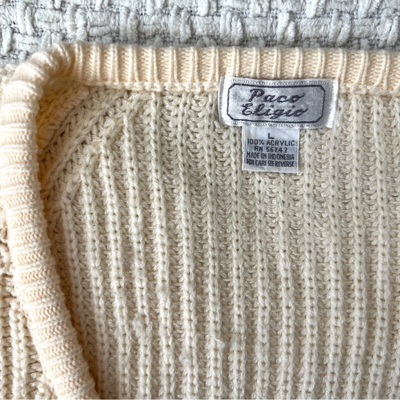 Vintage 80’s Knit V Neck Sweater - Picture 3 of 6